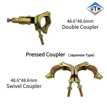 Type japonais pressé d'échafaudage doubles et coupleurs d'échafaudage de pivot de 48.6mm