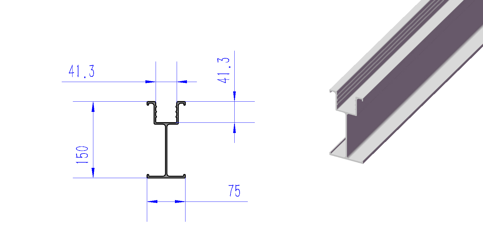 dimensions des poutres en aluminium