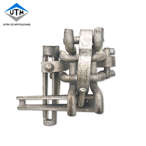 Coupleur double en forme de coin pour échafaudage, type Van Theil, double pince à angle droit