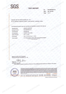  Rapport de test du coupleur de poutre d'échafaudage AS1576 